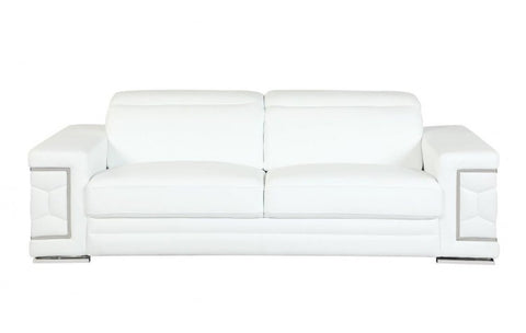 692 DivanItalia White Sofa – Top Grain Italian LeatherModel:  692-WHITE-S