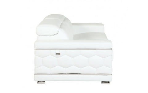 692 DivanItalia White Sofa – Top Grain Italian LeatherModel:  692-WHITE-S