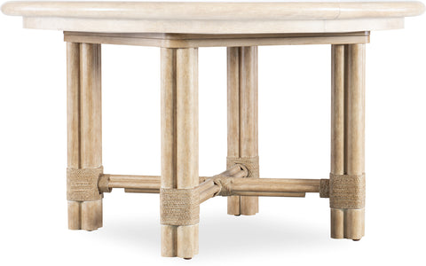 Hooker Furniture Casual Dining Retreat Pole Rattan Round Dining Table w/1-20in leaf