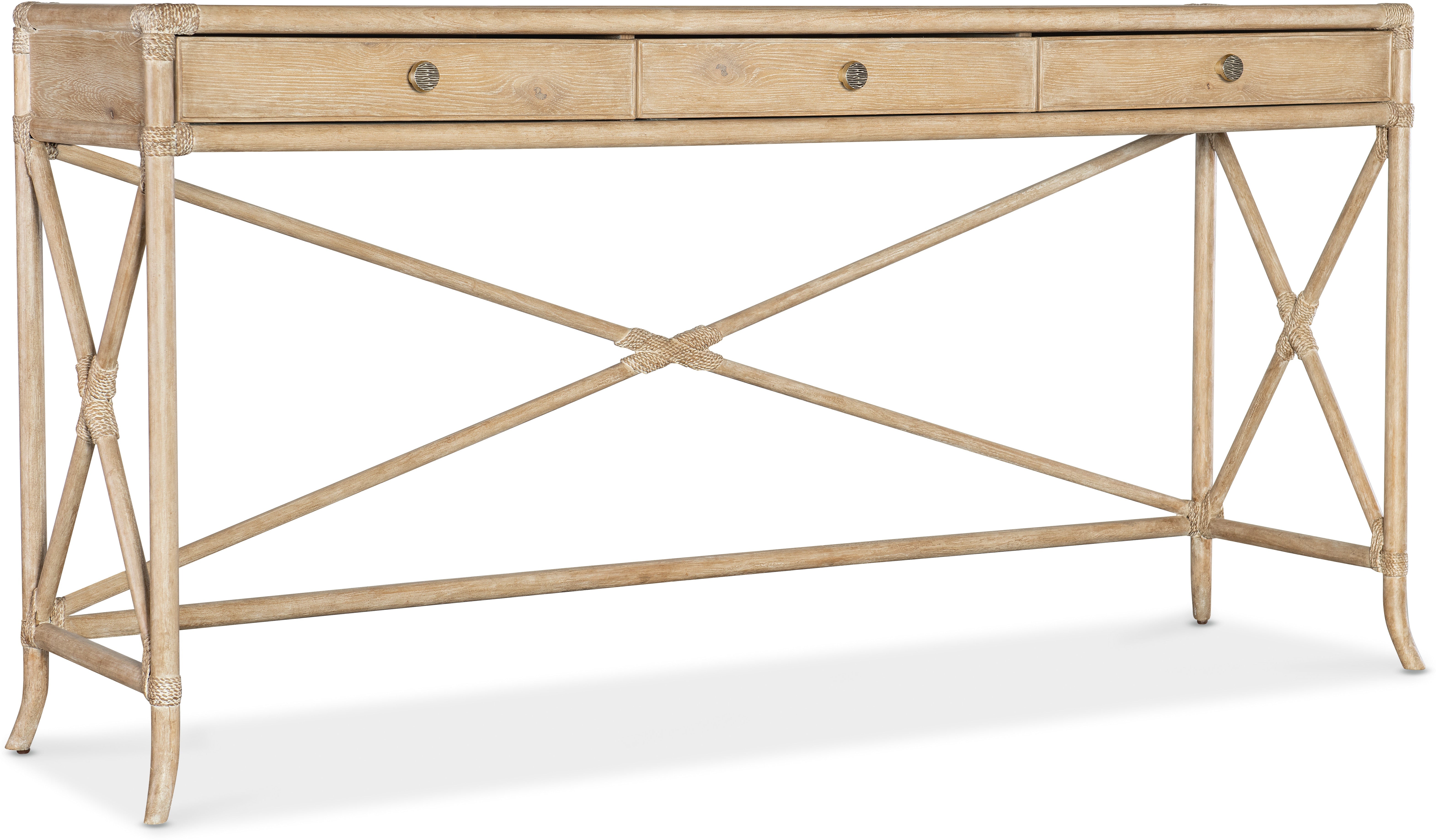Hooker Furniture Living Room Retreat Pole Rattan Console