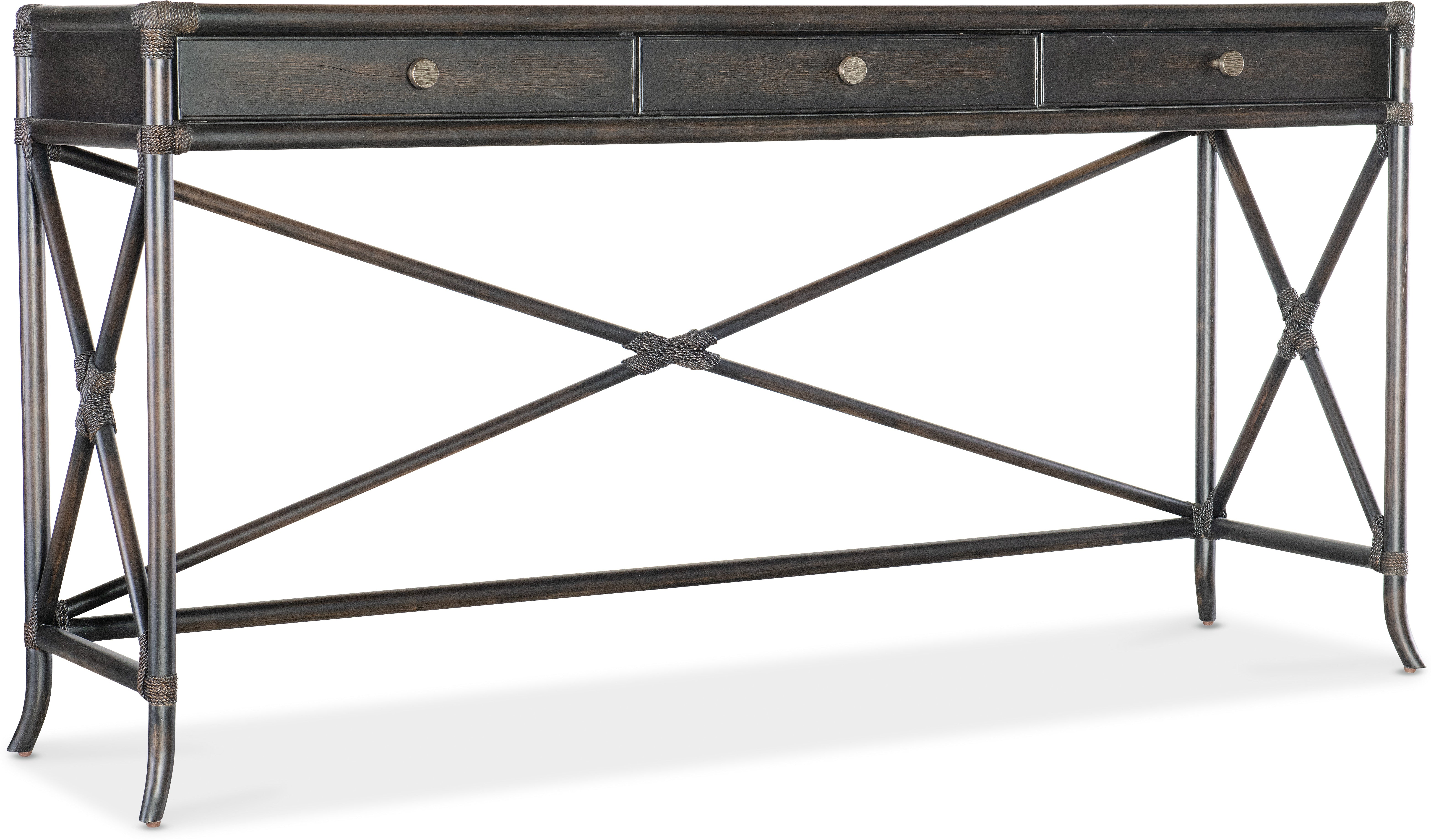 Hooker Furniture Living Room Retreat Pole Rattan Console