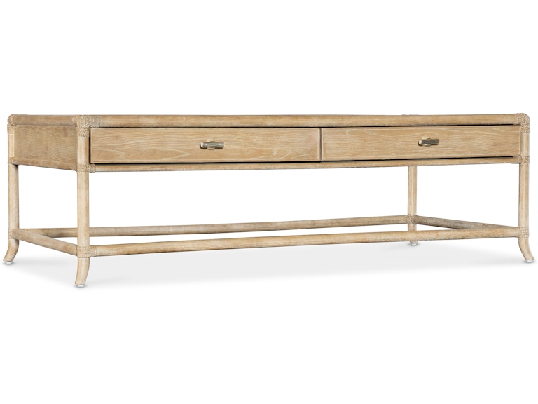 Hooker Furniture Living Room Retreat Pole Rattan Cocktail Table