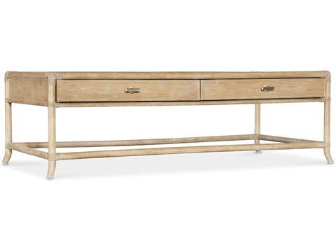 Hooker Furniture Living Room Retreat Pole Rattan Cocktail Table