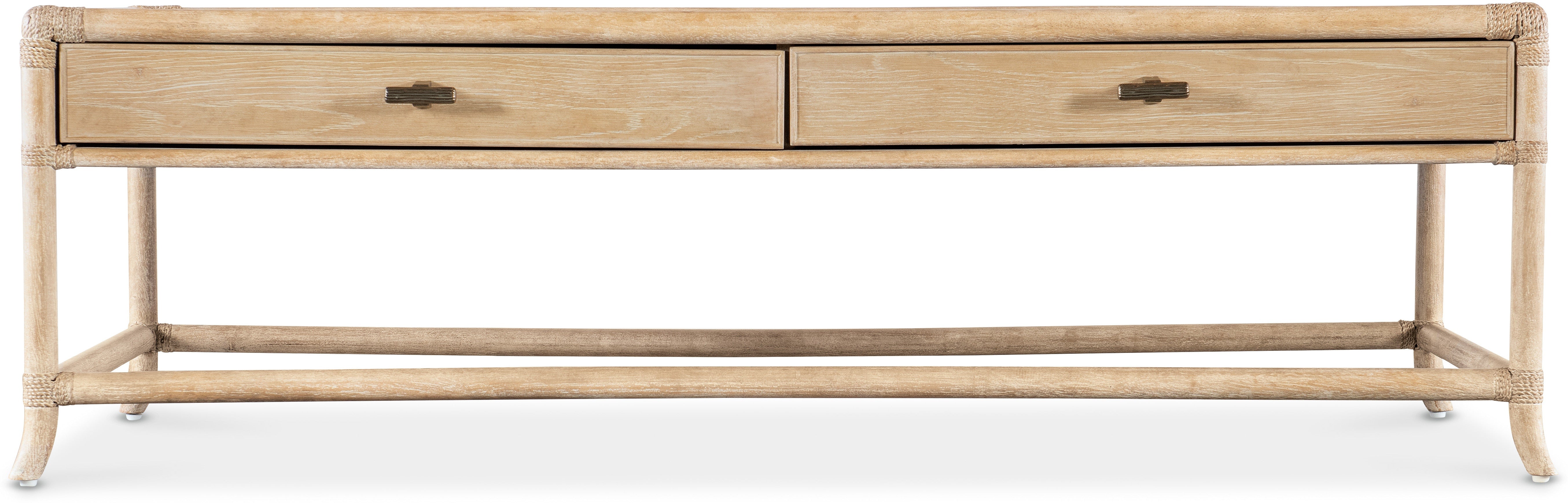 Hooker Furniture Living Room Retreat Pole Rattan Cocktail Table