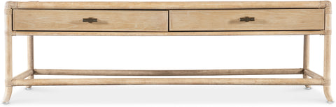 Hooker Furniture Living Room Retreat Pole Rattan Cocktail Table