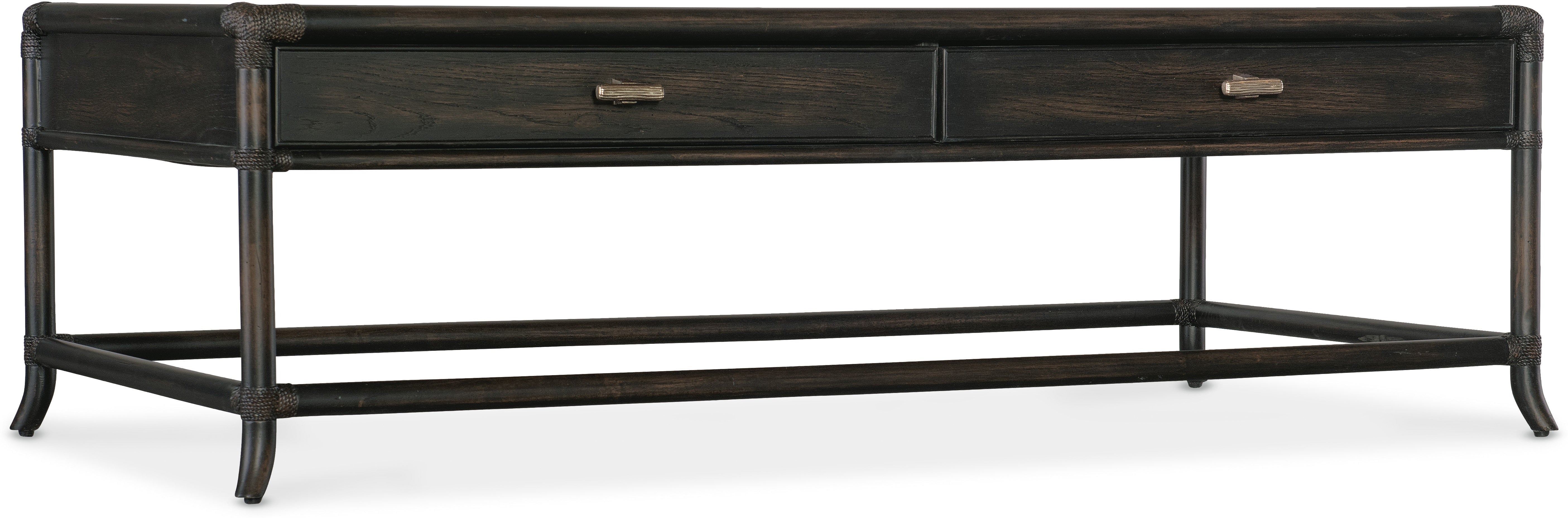 Hooker Furniture Living Room Retreat Pole Rattan Cocktail Table