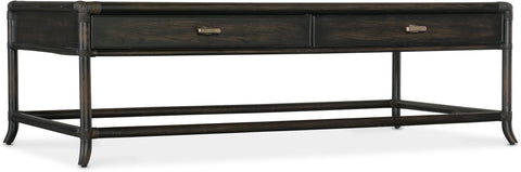 Hooker Furniture Living Room Retreat Pole Rattan Cocktail Table