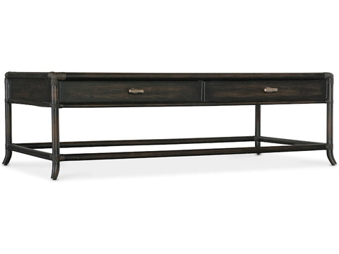 Hooker Furniture Living Room Retreat Pole Rattan Cocktail Table