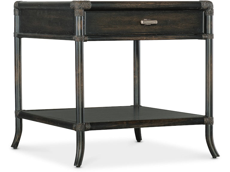 Hooker Furniture Living Room Retreat Pole Rattan End Table