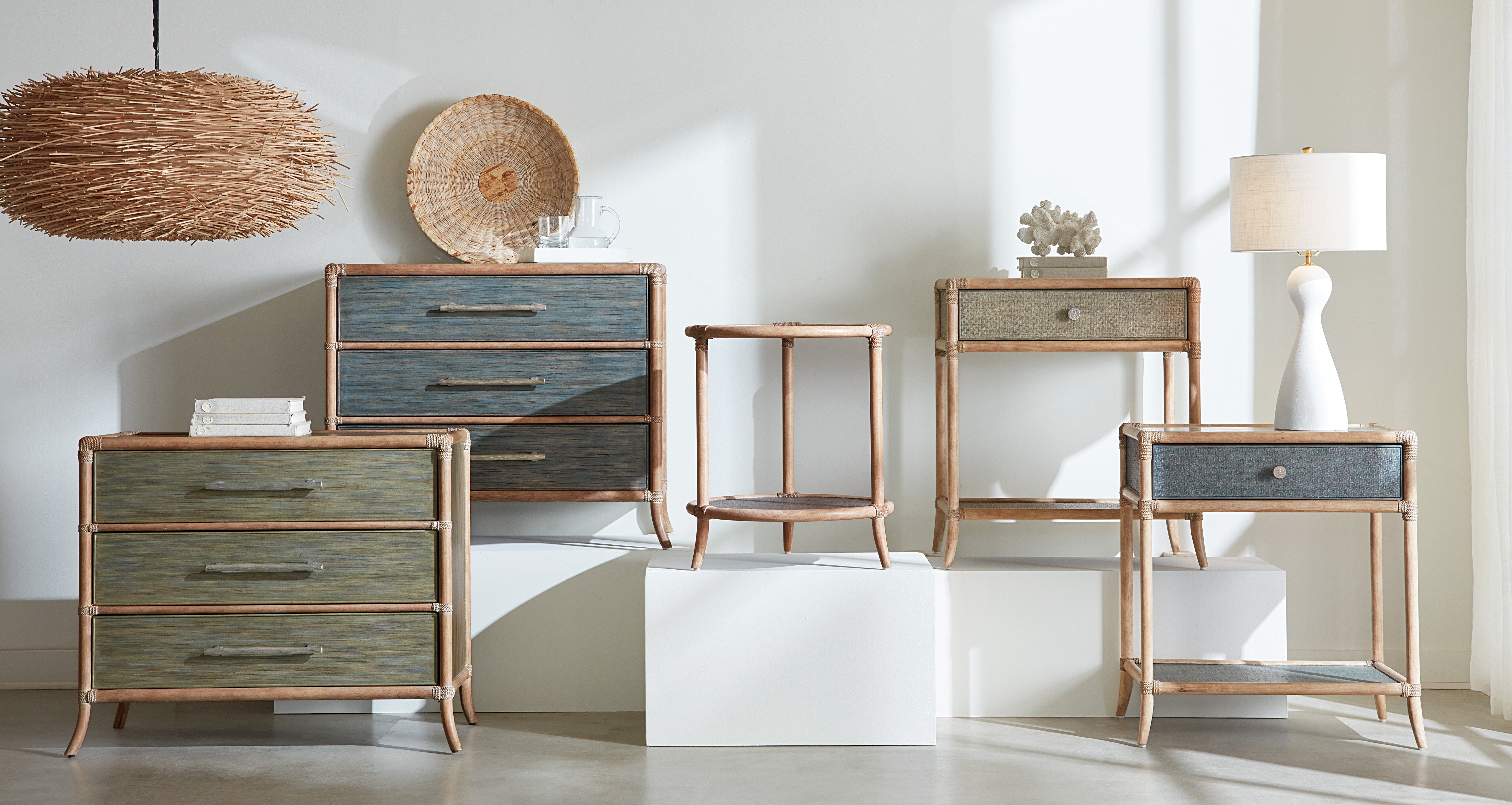 Hooker Furniture Bedroom Retreat Pole Rattan Bedside Table