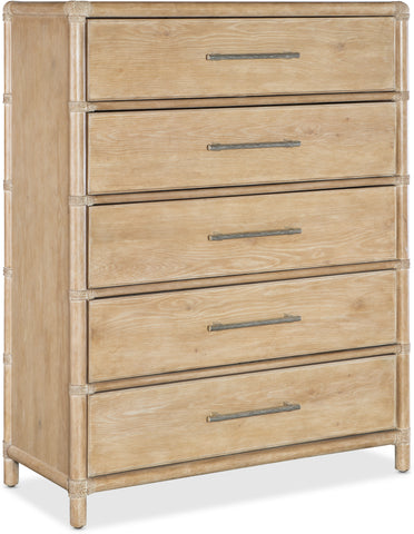 Hooker Furniture Bedroom Retreat Pole Rattan Five-Drawer Chest