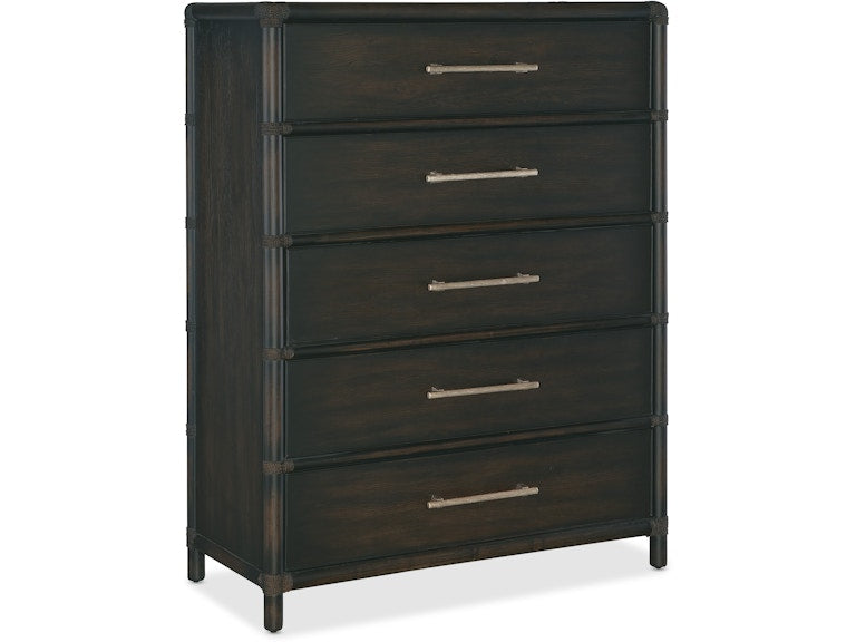 Hooker Furniture Bedroom Retreat Pole Rattan Five-Drawer Chest