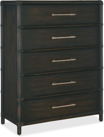 Hooker Furniture Bedroom Retreat Pole Rattan Five-Drawer Chest