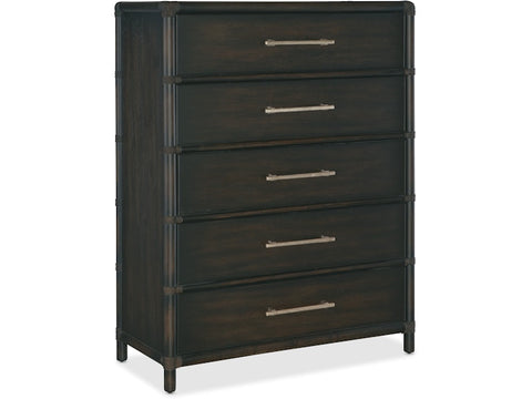 Hooker Furniture Bedroom Retreat Pole Rattan Five-Drawer Chest