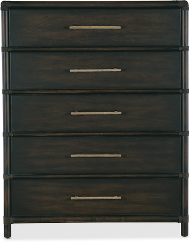 Hooker Furniture Bedroom Retreat Pole Rattan Five-Drawer Chest