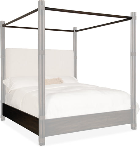 Hooker Furniture Bedroom Retreat Pole Rattan King Upholstered Poster Bed w/Canopy