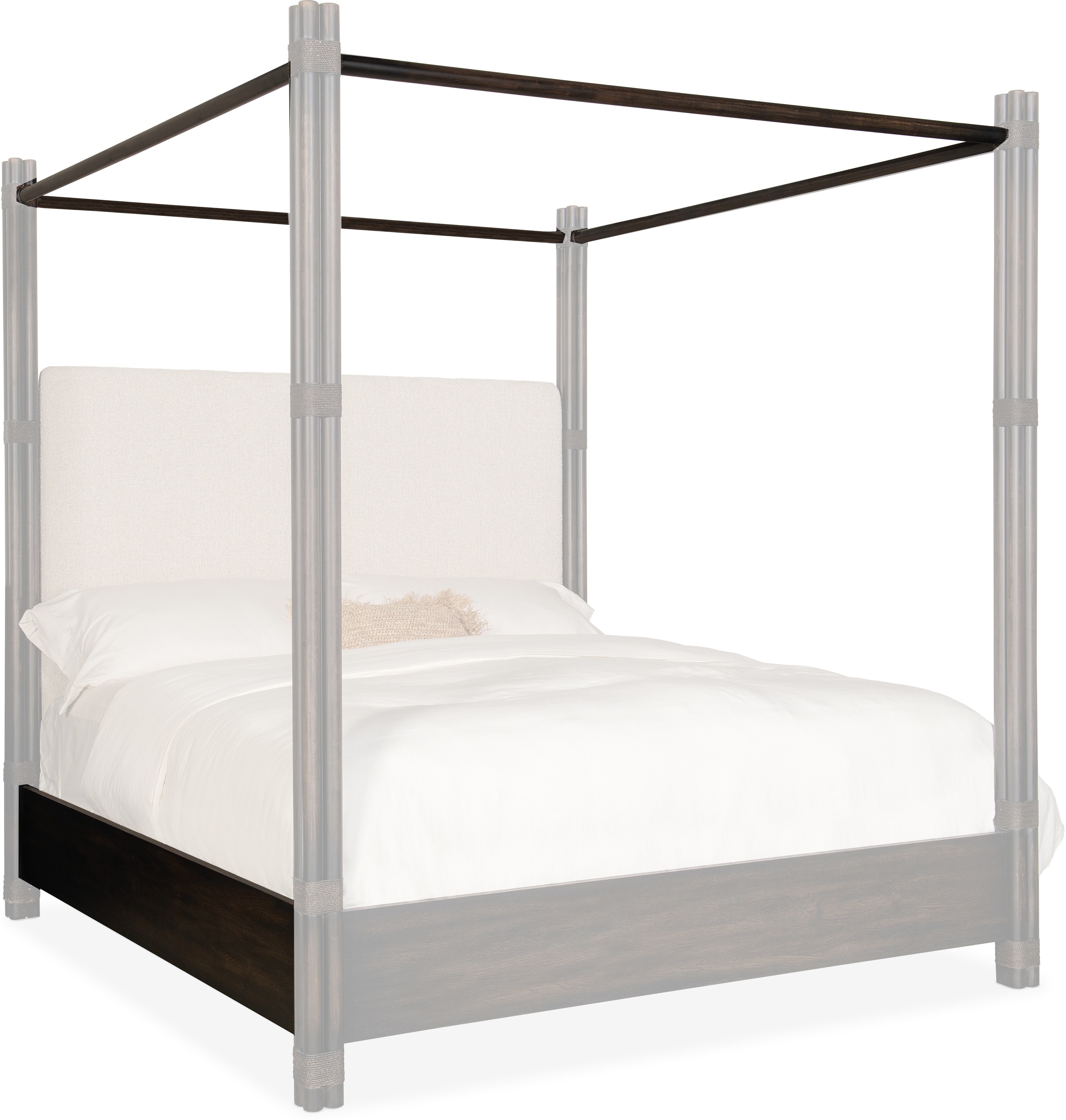 Hooker Furniture Bedroom Retreat Pole Rattan Cal King Upholstered Poster Bed w/Canopy