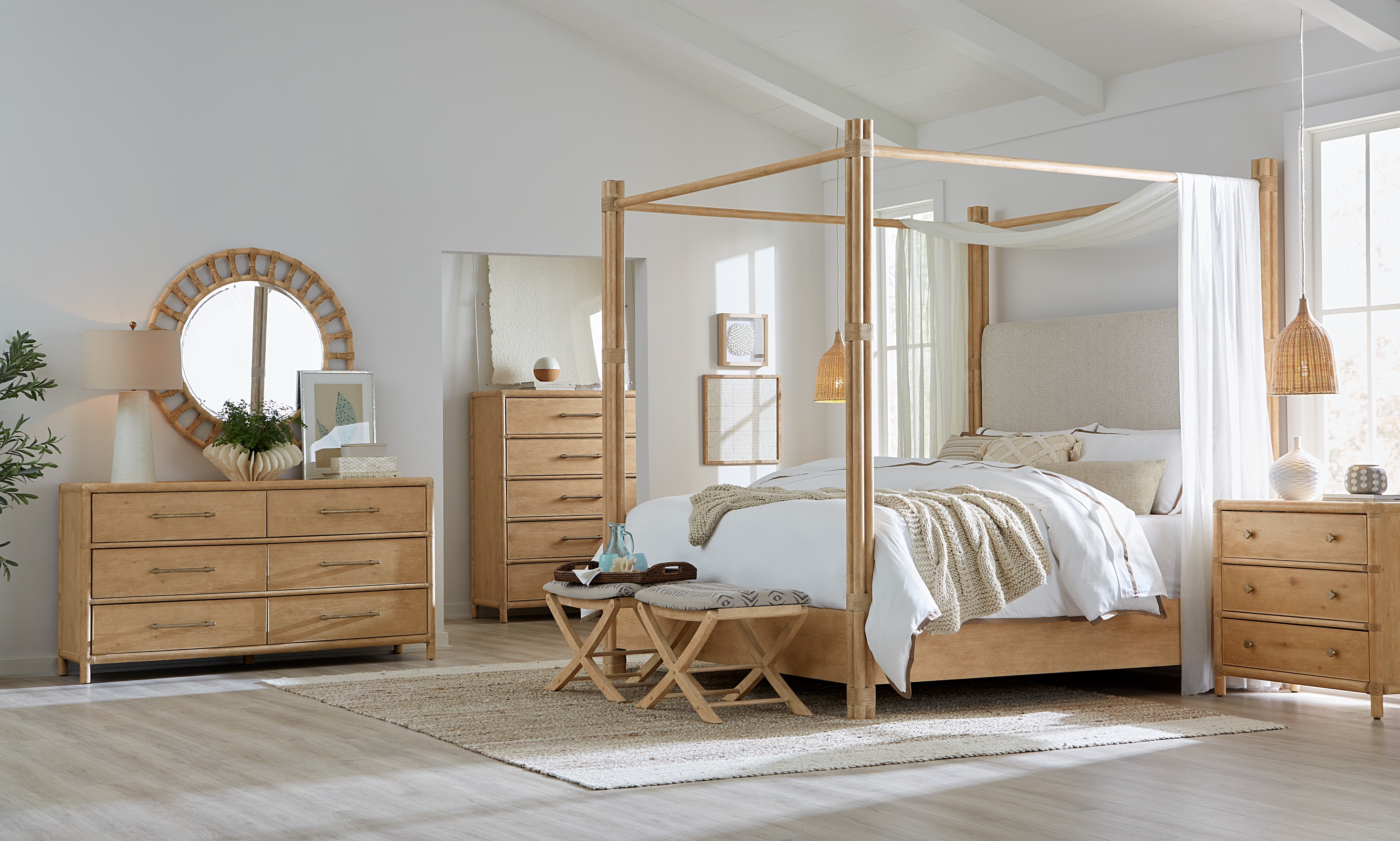 Hooker Furniture Bedroom Retreat Pole Rattan Nightstand