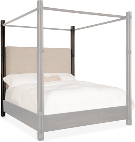 Hooker Furniture Bedroom Retreat Pole Rattan King Upholstered Poster Bed w/Canopy