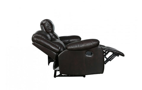 6967 Dark Brown Leather Aire Loveseat with 2 Manual ReclinersModel:  6967-BROWN-L
