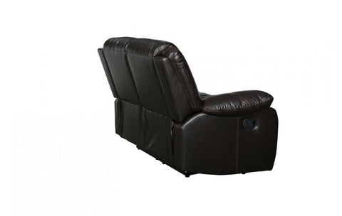 6967 Dark Brown Leather Aire Loveseat with 2 Manual ReclinersModel:  6967-BROWN-L