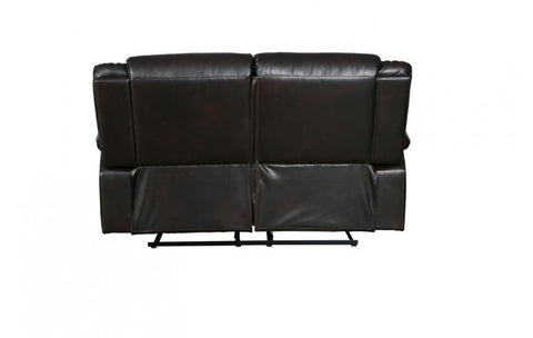 6967 Dark Brown Leather Aire Loveseat with 2 Manual ReclinersModel:  6967-BROWN-L