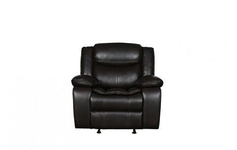 6967 Dark Brown Leather-Aire Manual Reclining ChairModel:  6967-BROWN-CH