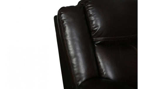6967 Dark Brown Leather Aire Sofa with 2 Manual ReclinersModel:  6967-BROWN-S