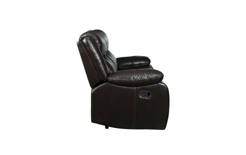 6967 Dark Brown Leather Aire Sofa with 2 Manual ReclinersModel:  6967-BROWN-S