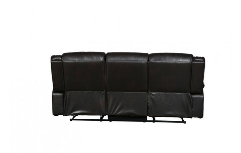 6967 Dark Brown Leather Aire Sofa with 2 Manual ReclinersModel:  6967-BROWN-S