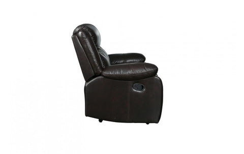 6967 Dark Brown Leather Aire Loveseat with 2 Manual ReclinersModel:  6967-BROWN-L