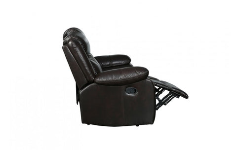 6967 Dark Brown Leather Aire Loveseat with 2 Manual ReclinersModel:  6967-BROWN-L