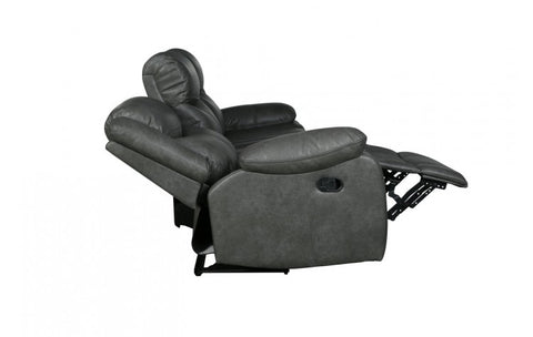 6967 Dark Gray Fabric Sofa with 2 Manual ReclinersModel:  6967-GRAY-S