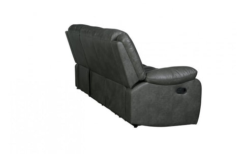 6967 Dark Gray Fabric Sofa with 2 Manual ReclinersModel:  6967-GRAY-S
