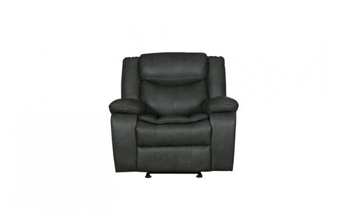 6967 Dark Gray Leather-Aire Manual Reclining ChairModel:  6967-GRAY-CH