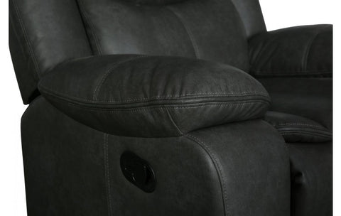 6967 Dark Gray Leather-Aire Manual Reclining ChairModel:  6967-GRAY-CH