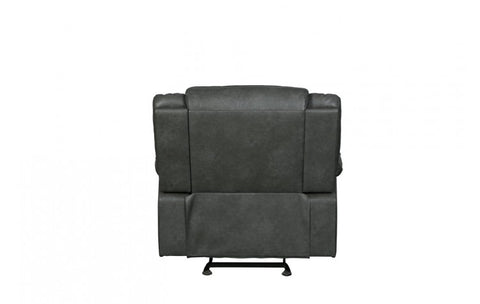 6967 Dark Gray Leather-Aire Manual Reclining ChairModel:  6967-GRAY-CH