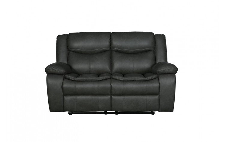 6967 Dark Gray Fabric Loveseat with 2 Manual ReclinersModel:  6967-GRAY-L