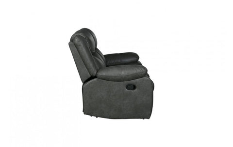 6967 Dark Gray Fabric Loveseat with 2 Manual ReclinersModel:  6967-GRAY-L