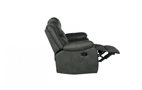 6967 Dark Gray Fabric Loveseat with 2 Manual ReclinersModel:  6967-GRAY-L