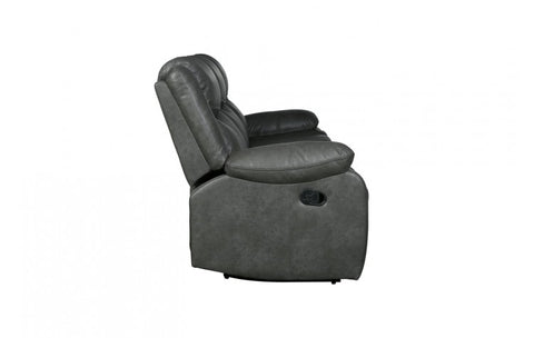 6967 Dark Gray Fabric Sofa with 2 Manual ReclinersModel:  6967-GRAY-S