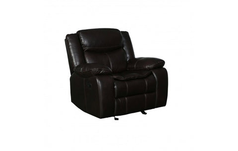 6967 Dark Brown Leather-Aire Manual Reclining ChairModel:  6967-BROWN-CH