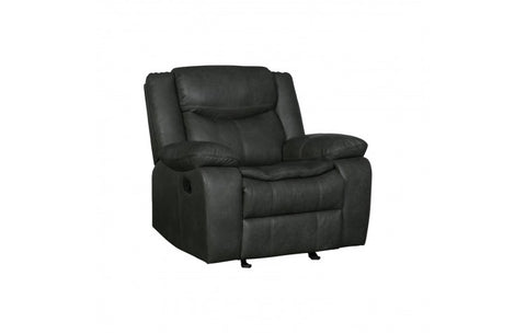 6967 Dark Gray Leather-Aire Manual Reclining ChairModel:  6967-GRAY-CH