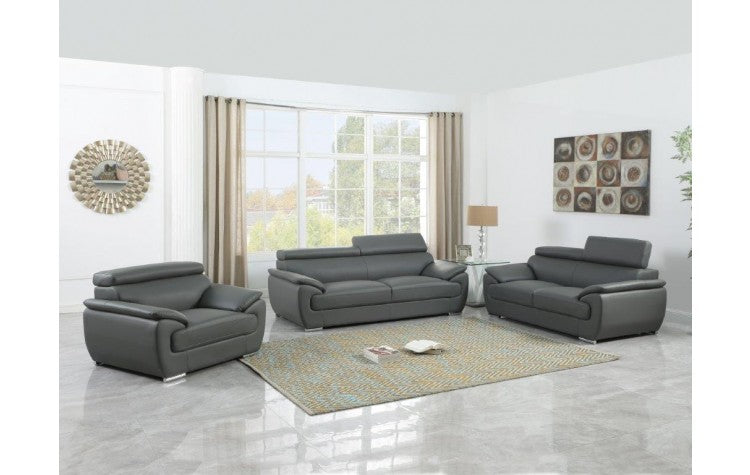 4571 Gray Genuine Leather Sofa SetModel:  4571-GRAY