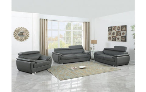 4571 Gray Genuine Leather Sofa SetModel:  4571-GRAY