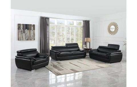 4571 Black Genuine Leather Sofa SetModel:  4571-BLACK