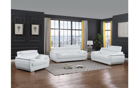 4571 White Genuine Leather Sofa SetModel:  4571-WHITE