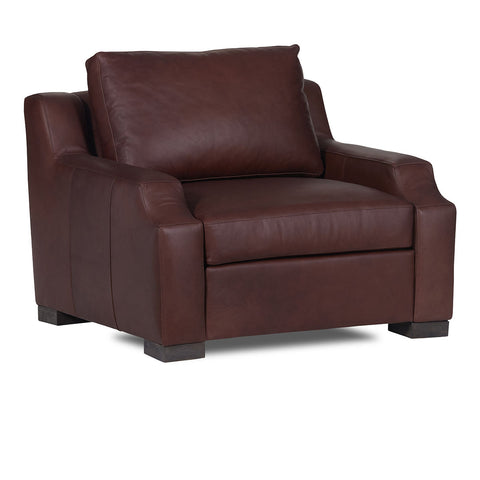 Classic Home Rivera Arm Chair With English Modern Arm, Old Attic Leather, Park Bench Model 6RIV1A2ELOLPBE