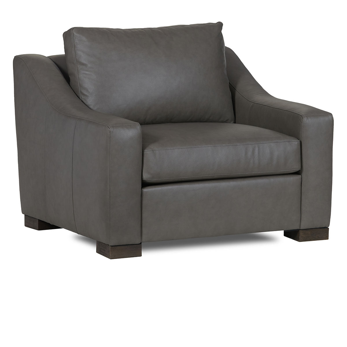 Classic Home Rivera Arm Chair With Slope Arm, Elite Leather, Pewter Model 6RIV1A2SLELPEW