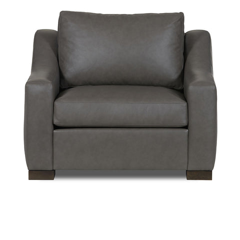 Classic Home Rivera Arm Chair With Slope Arm, Elite Leather, Pewter Model 6RIV1A2SLELPEW